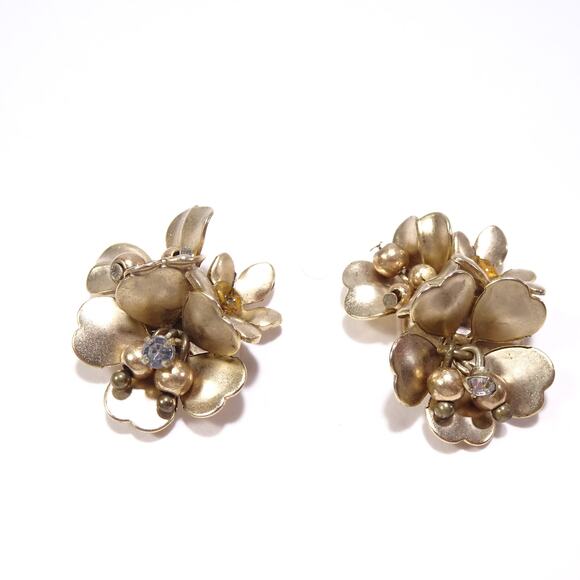 NWT Banana Republic Women's Brass Metal Flower Stud EARRINGS NWT 48 - Picture 8 of 8